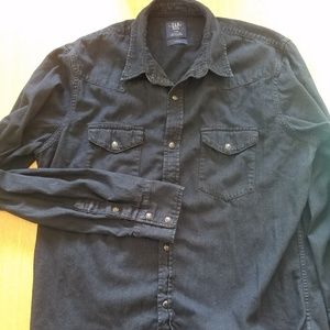 Gap L Slim Tall fit western indigo shirt